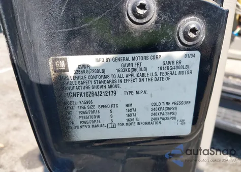 2004 Chevrolet Suburban 1500 Ls from USA, damaged, VIN 1GNFK16Z64J212179